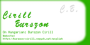 cirill burszon business card